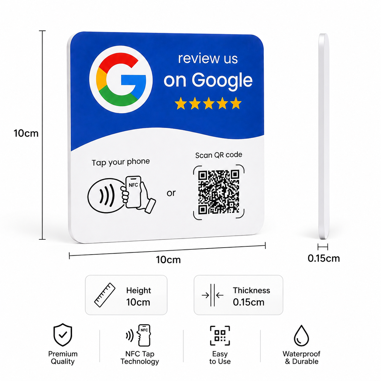 Google Review Card (NFC & QR Code)